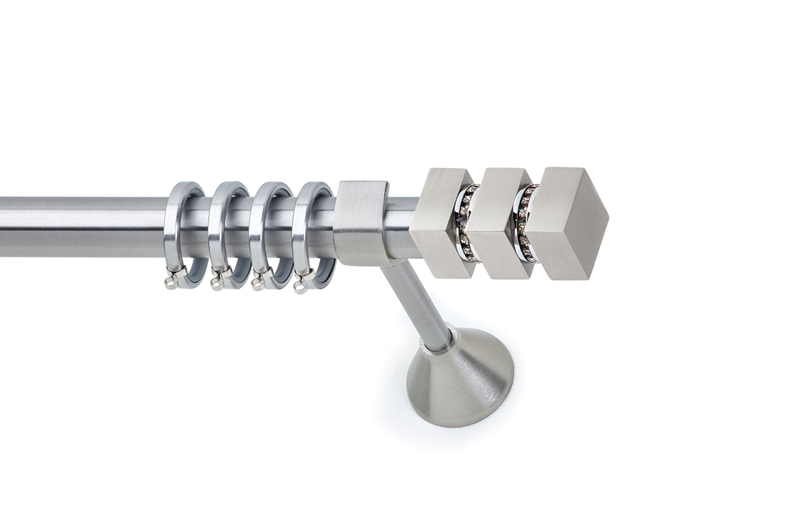 Anartisi Κουρτινόξυλο Φ25 Inox SANTORINI 2 Νίκελ Σατινέ